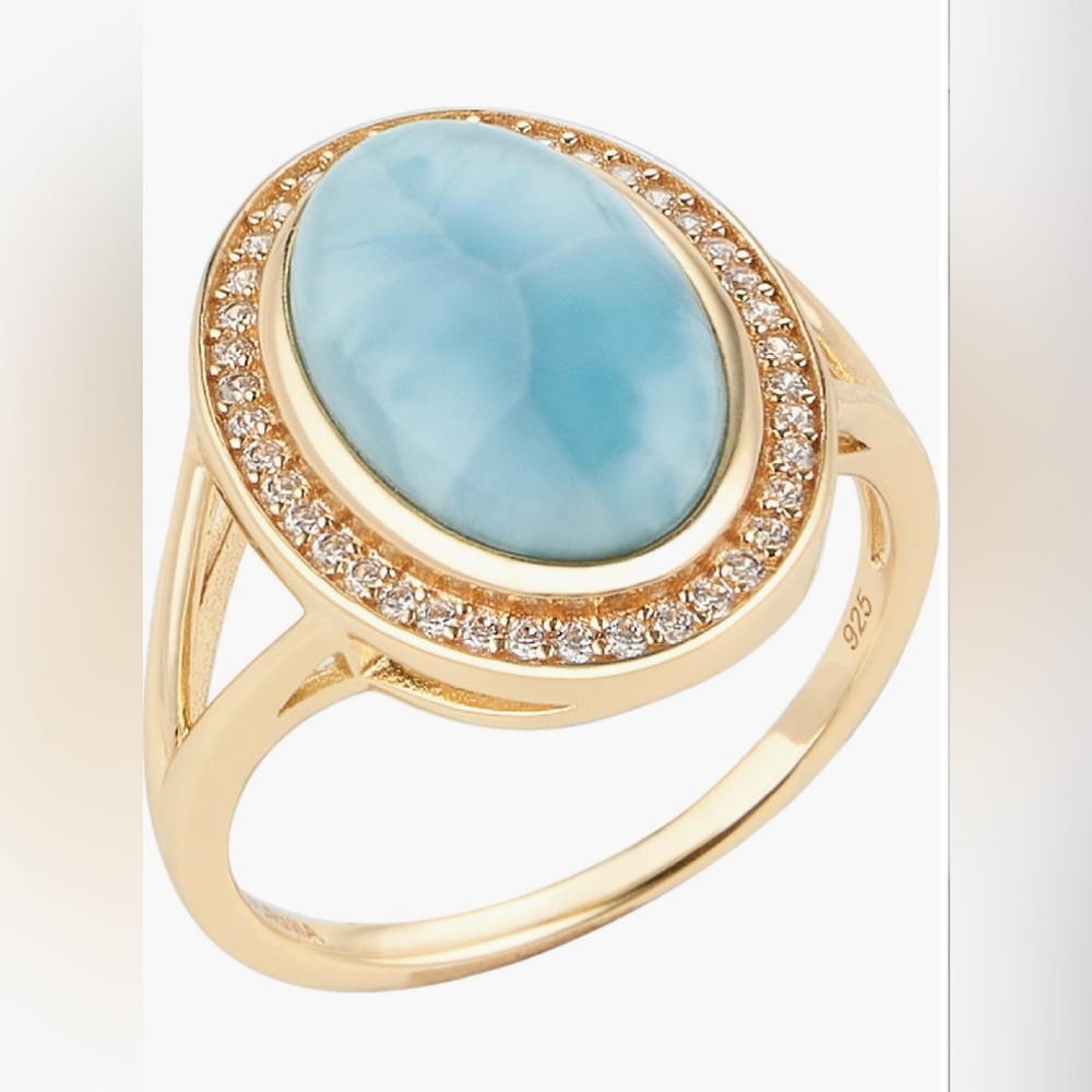 Adornia Fine Blue Larimar Ring